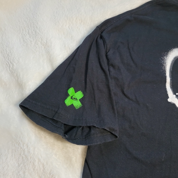 Y2K Quicksilver T Shirt Mens XL Graffiti Black Center Spellout Skate Surf - Picture 5 of 8